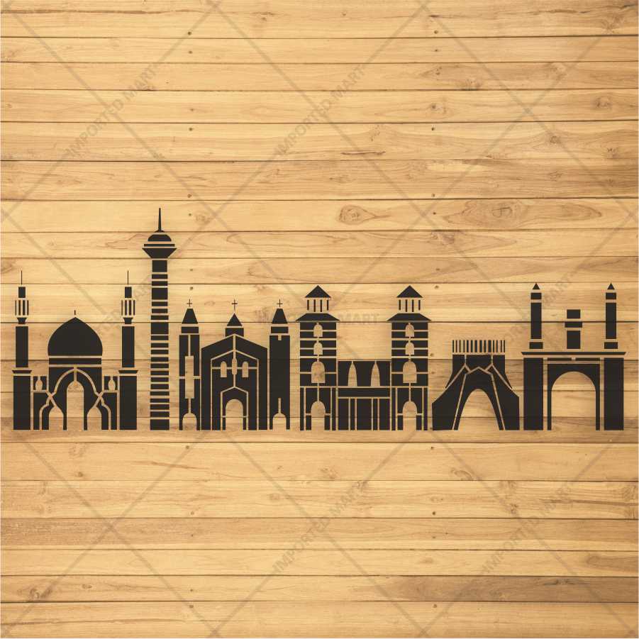 City Skyline Landmark Stencil for Walls, Wood & Crafts – Architectural Silhouette – ID# 685 - Image 3