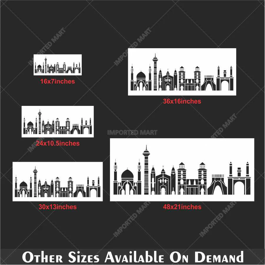 City Skyline Landmark Stencil for Walls, Wood & Crafts – Architectural Silhouette – ID# 685 - Image 5