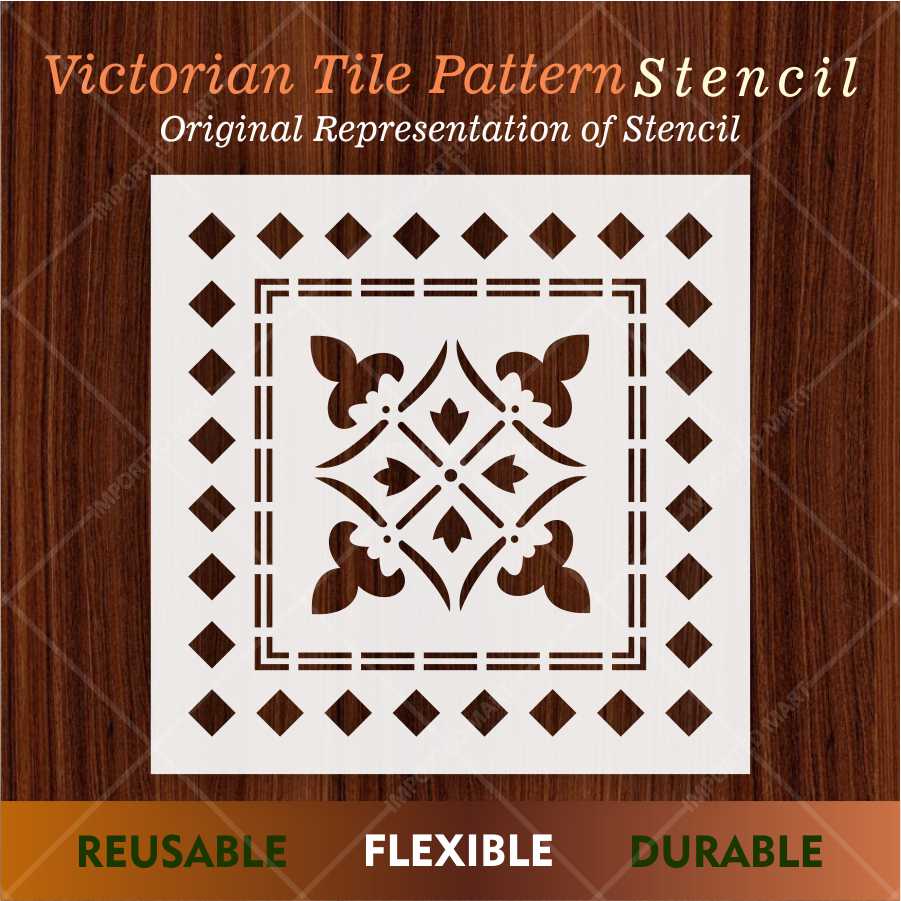 Classic Fleur Border Tile Stencil for Walls, Wood & Fabric – Elegant DIY Design – ID# 684