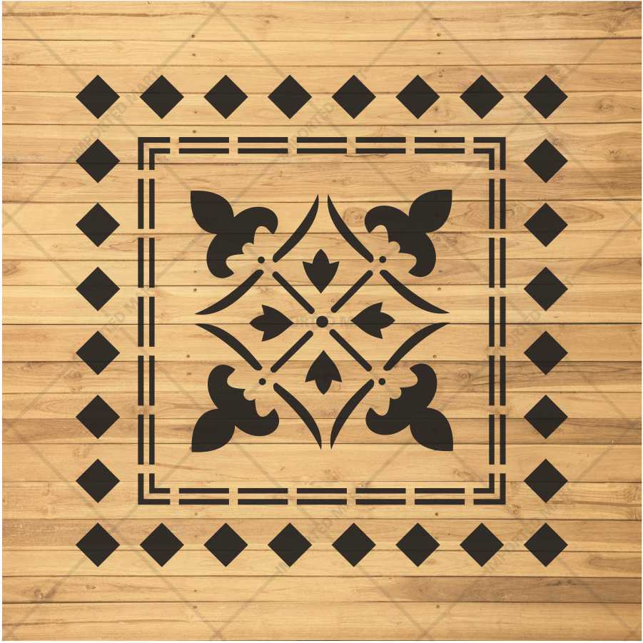 Classic Fleur Border Tile Stencil for Walls, Wood & Fabric – Elegant DIY Design – ID# 684 - Image 2