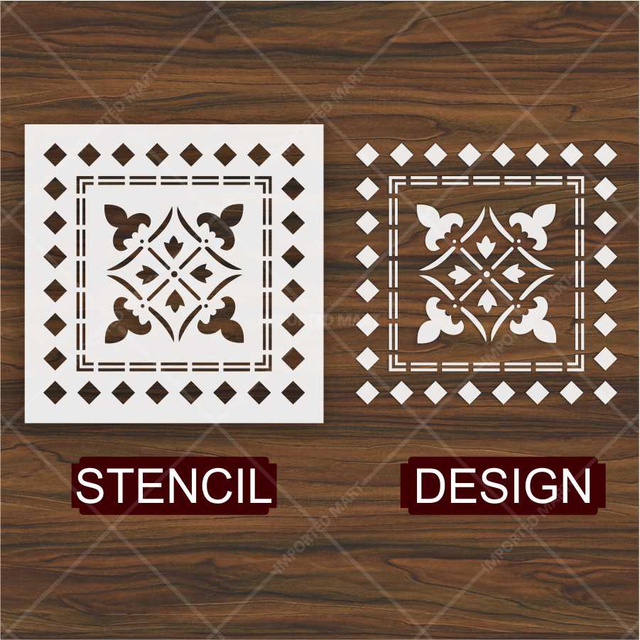 Classic Fleur Border Tile Stencil for Walls, Wood & Fabric – Elegant DIY Design – ID# 684 - Image 4