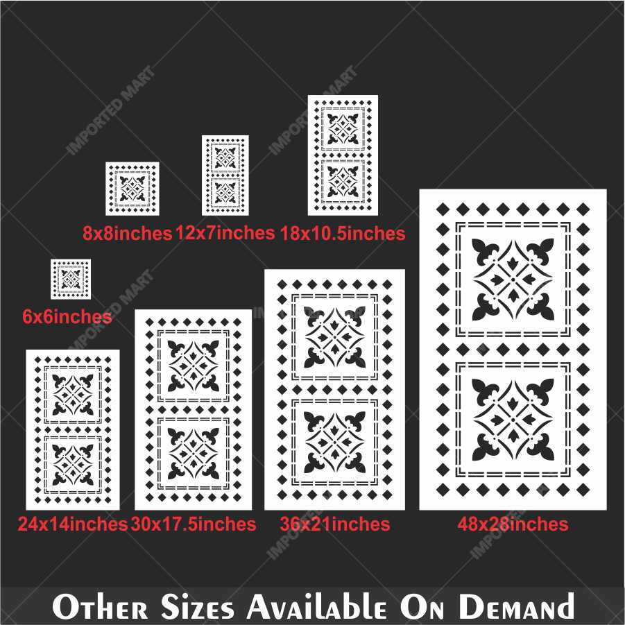 Classic Fleur Border Tile Stencil for Walls, Wood & Fabric – Elegant DIY Design – ID# 684 - Image 5