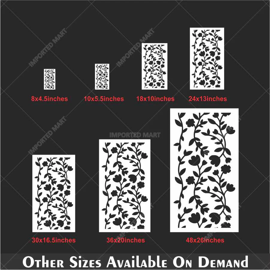 Floral Vine Wall Stencil for Wood, Fabric & Canvas – Seamless Botanical Pattern – ID# 686 - Image 5