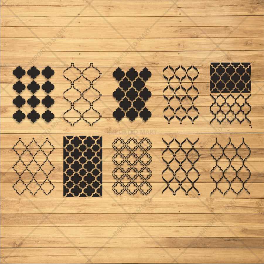 10 Pcs Ultimate Moroccan Stencils Design Pack for Cake , Wall, Fabric,  Canvas & Furniture painting  ID# 661 - Image 3