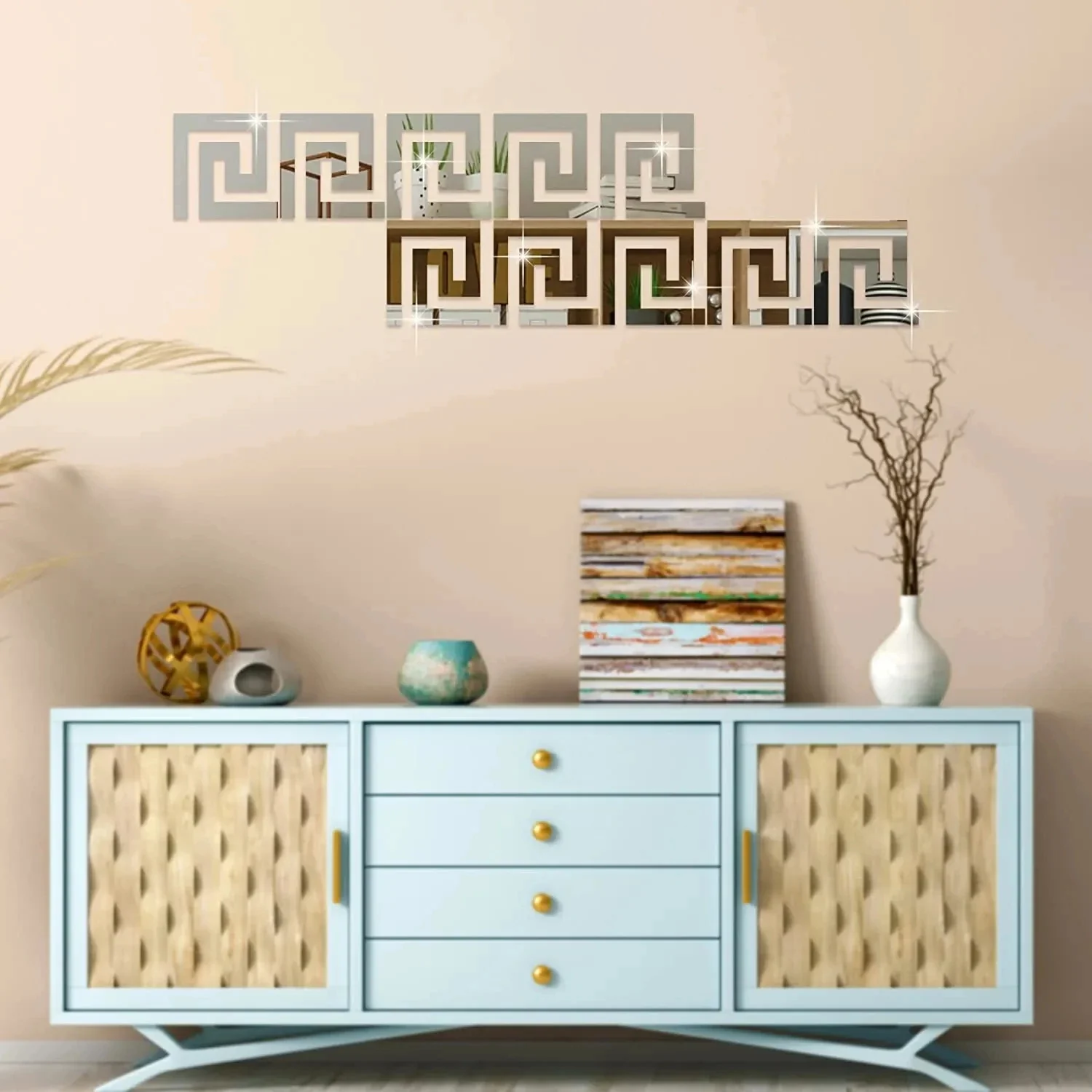 Pack of 3D self Adhesive Acrylic Mirror DIY Building Border Mirror Art Home Decoration Mirror Wall Sticker living room Home Decor - Image 12