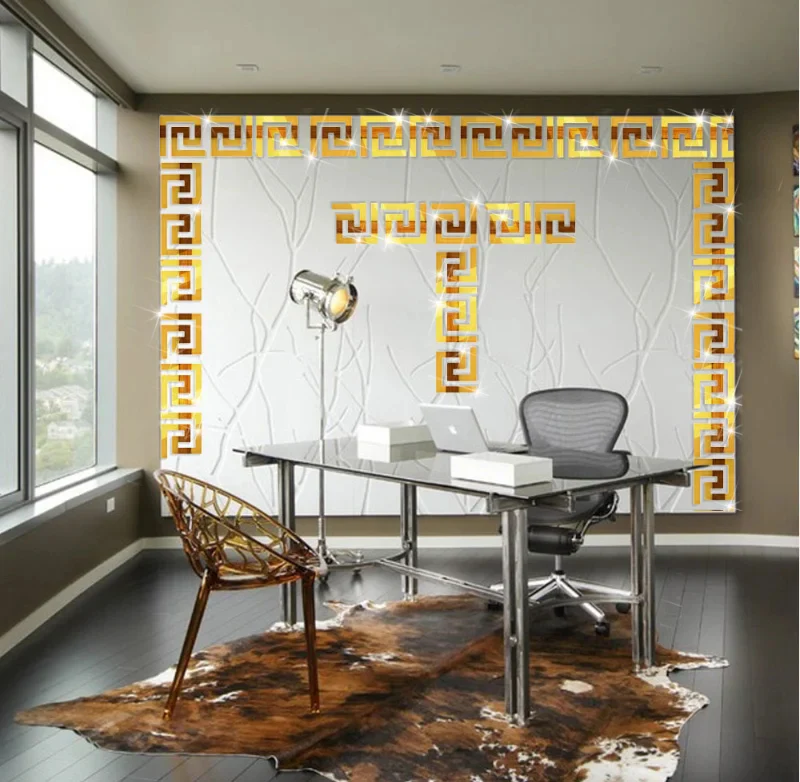 Pack of 3D self Adhesive Acrylic Mirror DIY Building Border Mirror Art Home Decoration Mirror Wall Sticker living room Home Decor - Image 7