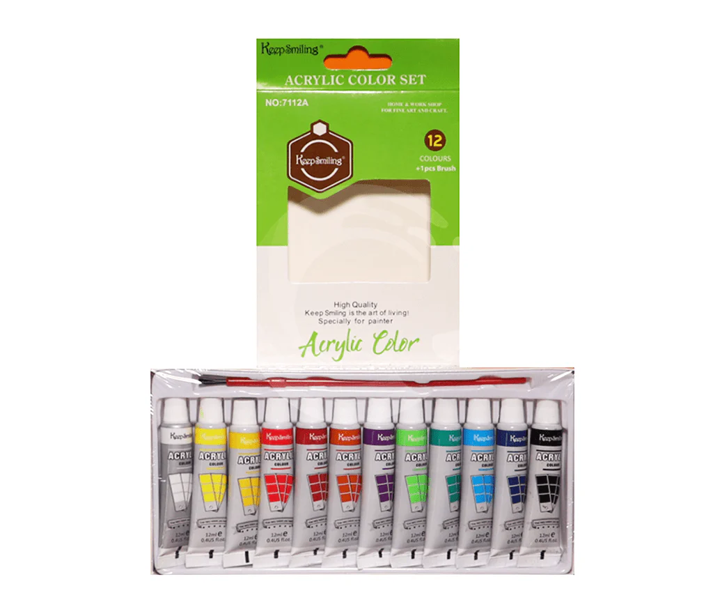 12 pcs/Pack 12ml  Original Keep Smiling Acrylic Color with free one Brush - Image 5