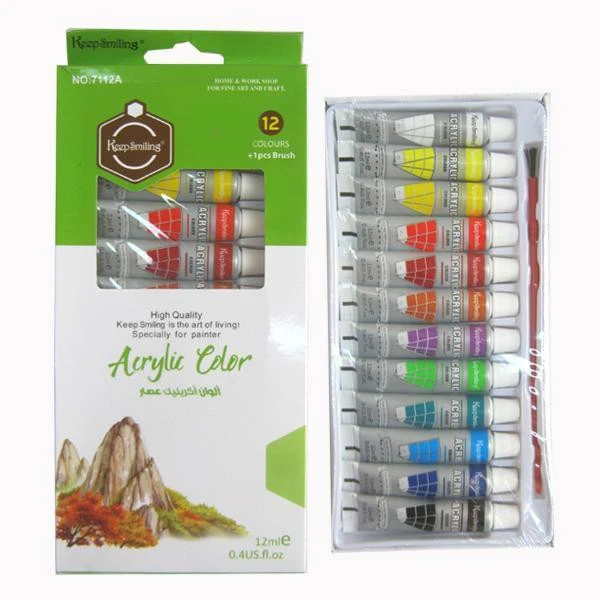 12 pcs/Pack 12ml  Original Keep Smiling Acrylic Color with free one Brush - Image 7