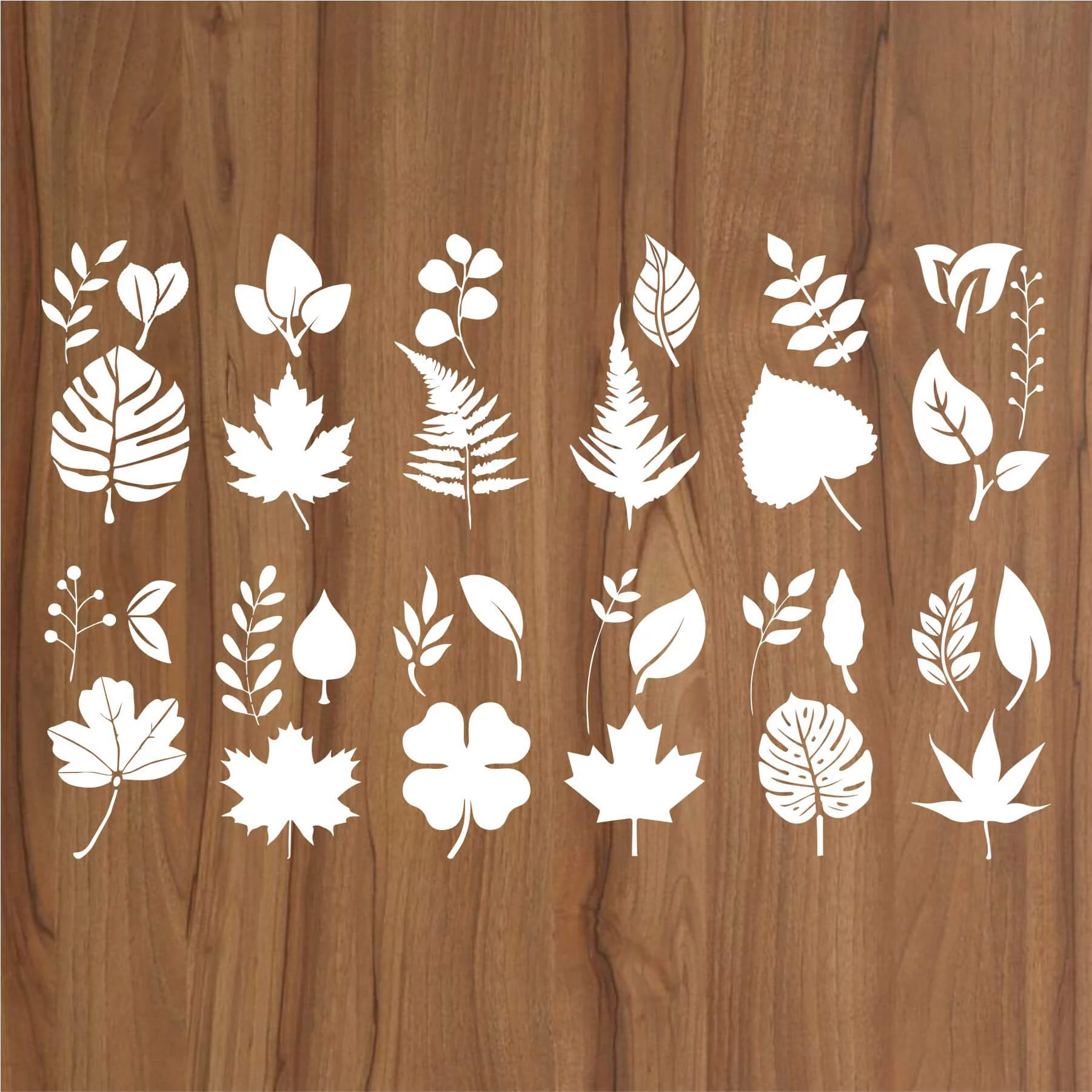 Pack Of 12 Tropical Leaves Reusable Stencil For Canvas And Wall Painting.ID#470 - Image 3