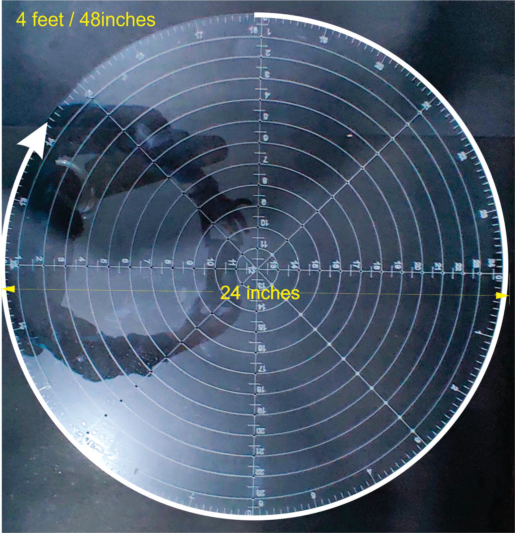 12 inches/24 inches Round Circul Finder/ Circle Maker Multipurpose Compass Clear Acrylic plastic thickness 3mm - Image 6