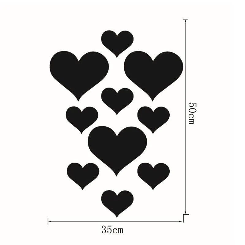 12pcs 3D Mirror Love Hearts Wall Sticker Durable DIY Simple Wall Stickers Decal for Living Room Art Home Decor - Image 6