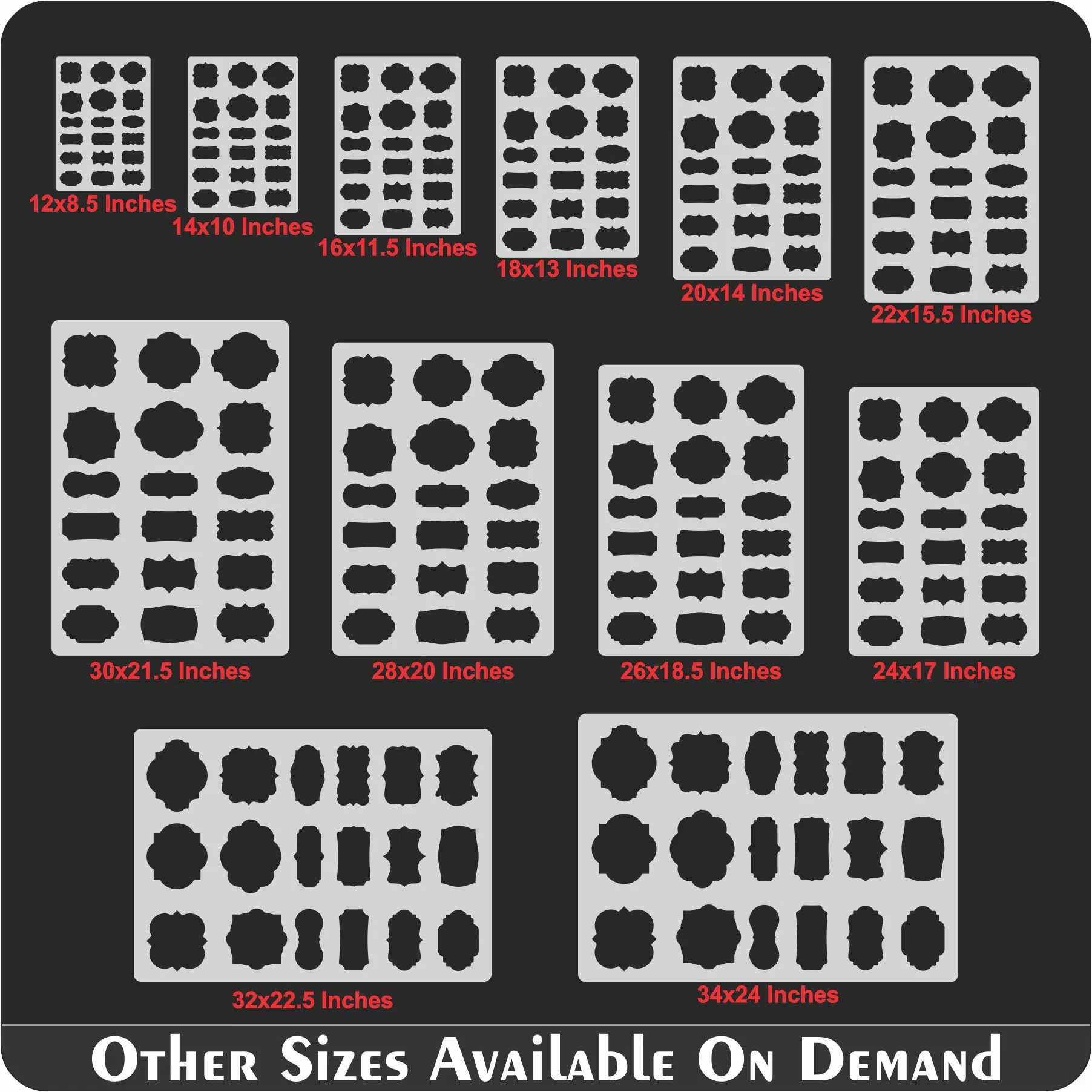 15 Mix labeling Stencil Reusable Stencil for Canvas and wall painting..ID#469 - Image 8