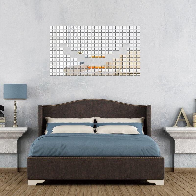 2/3/5cm 100/50Pcs Square 3D DIY Mirror self adhesive  Wall Sticker Durable DIY Simple Decal for Living Room Art Home Decor - Image 10