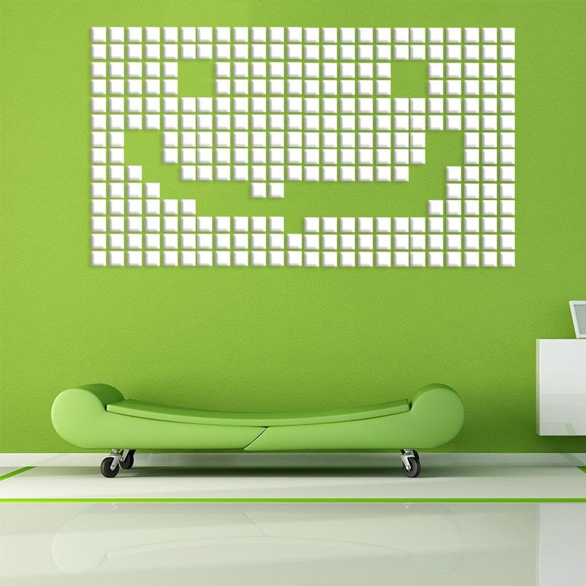 2/3/5cm 100/50Pcs Square 3D DIY Mirror self adhesive  Wall Sticker Durable DIY Simple Decal for Living Room Art Home Decor - Image 5