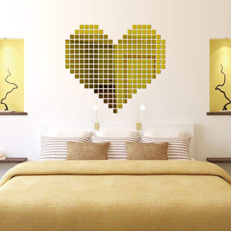 2/3/5cm 100/50Pcs Square 3D DIY Mirror self adhesive  Wall Sticker Durable DIY Simple Decal for Living Room Art Home Decor - Image 9