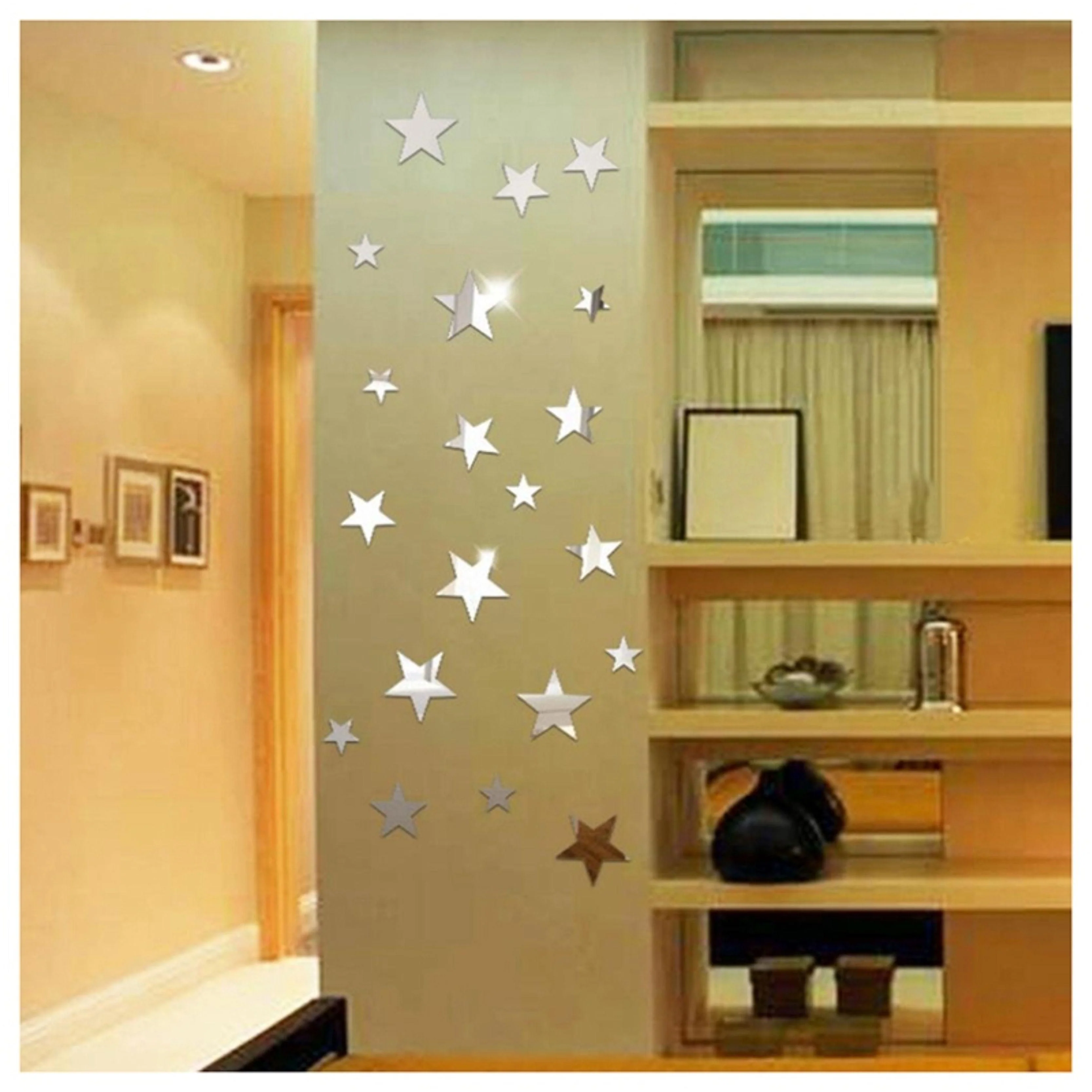 20pcs Star 3D Mirror Self Adhesiive Acrylic Mirror Sticker for wall Decoration Living Room Bedroom Kids Decorative wall Stickers - Image 3
