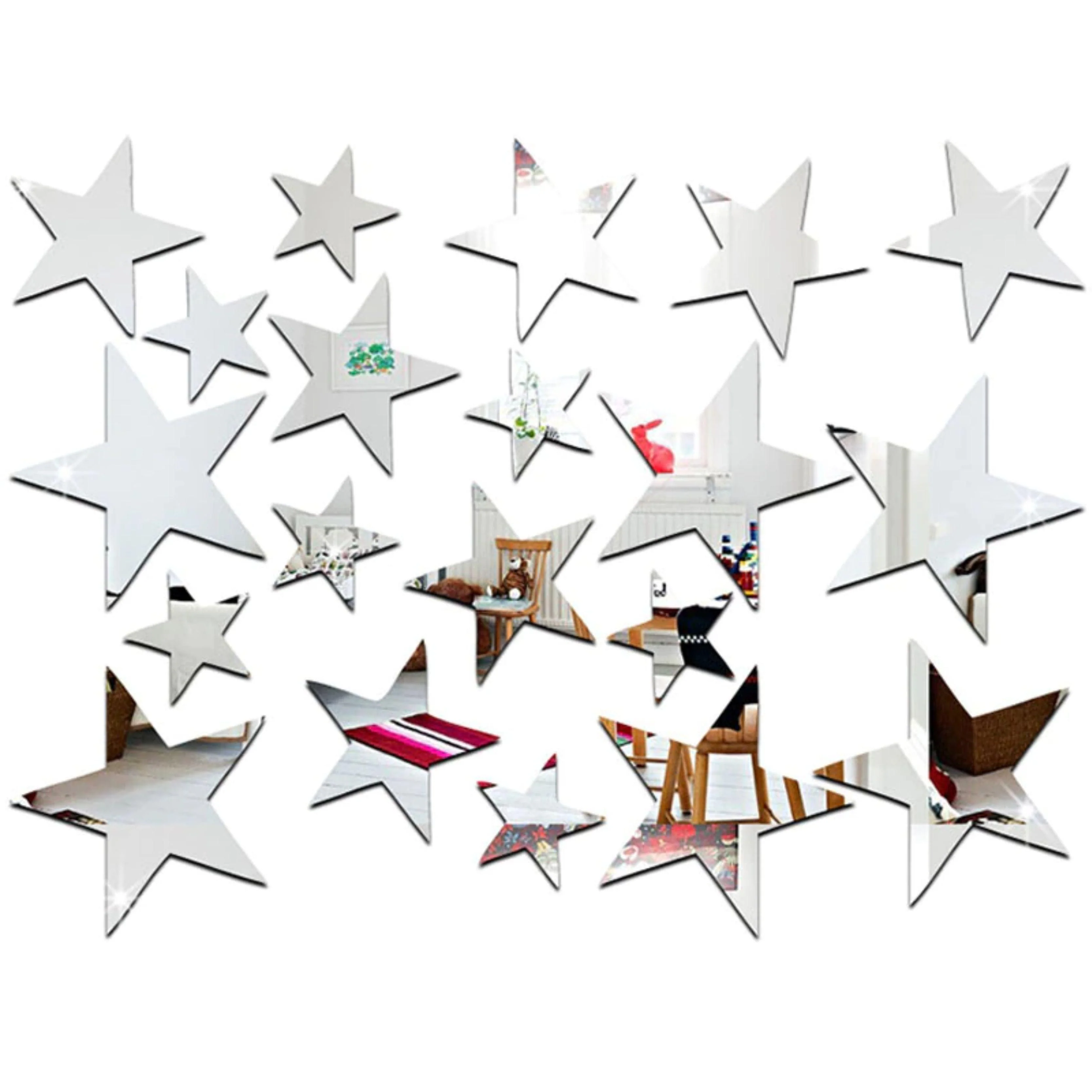 20pcs Star 3D Mirror Self Adhesiive Acrylic Mirror Sticker for wall Decoration Living Room Bedroom Kids Decorative wall Stickers - Image 7