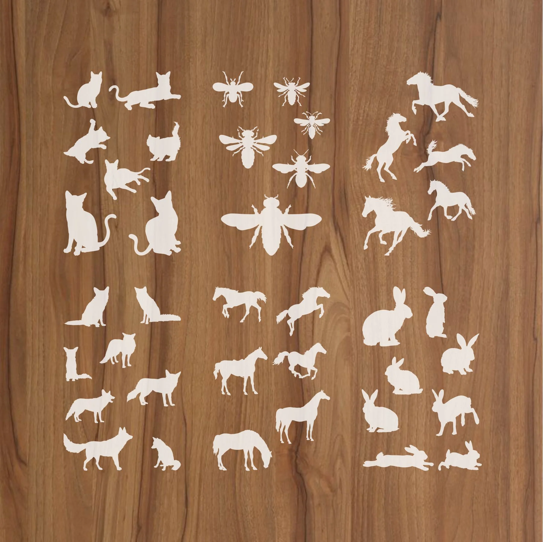 25 Different Animals Reusable Stencil For Canvas And Wall Painting.ID#223 - Image 6