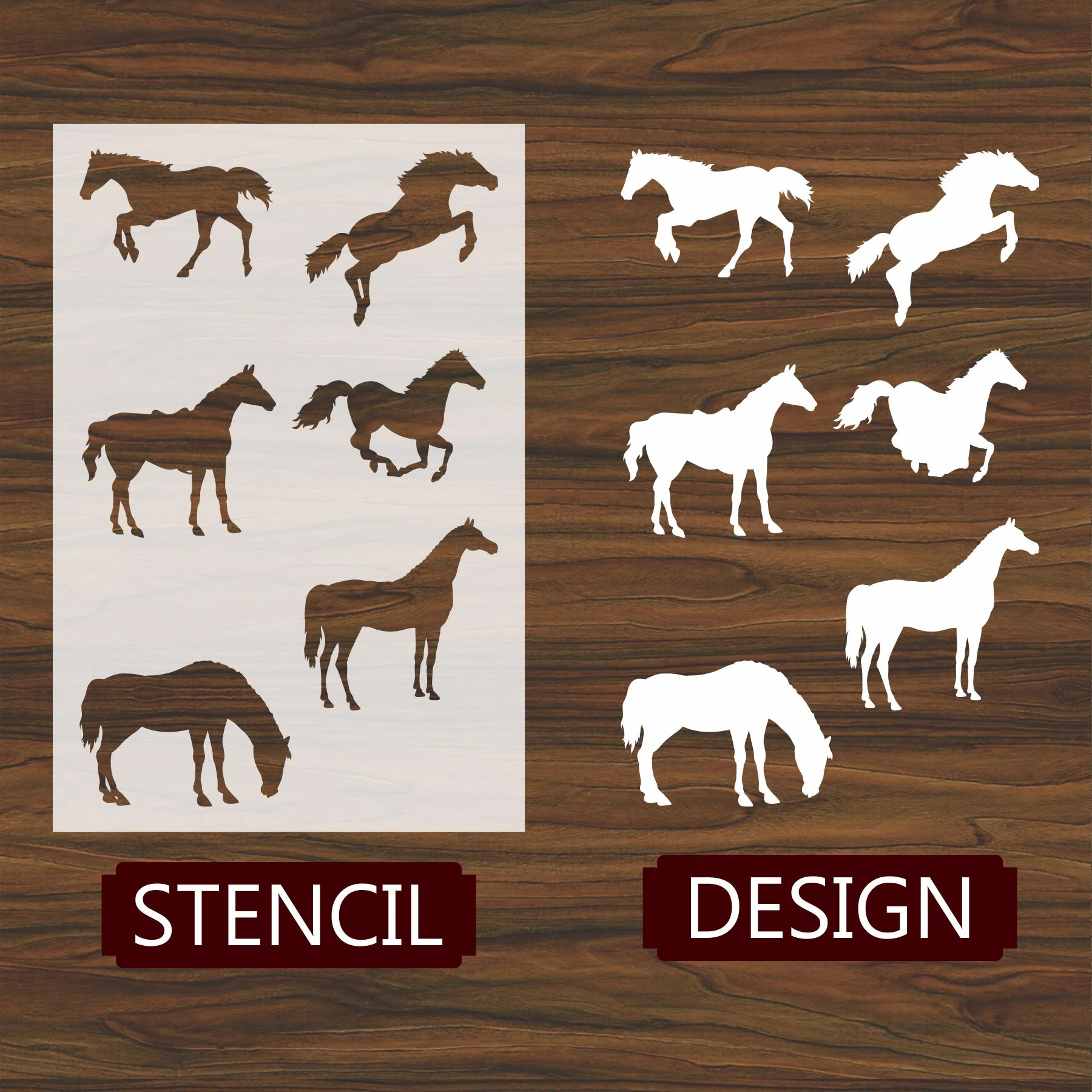 25 Different Animals Reusable Stencil For Canvas And Wall Painting.ID#223 - Image 7