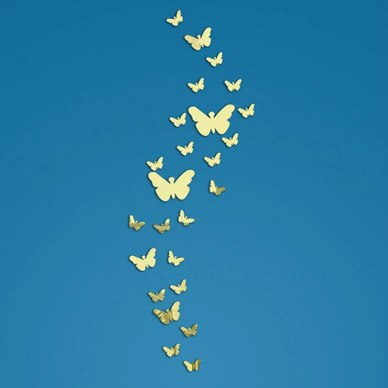 25Pcs Butterflies 3D DIY Mirror Self Adhesive Wall Sticker Durable DIY Simple Decal for Living Room Art Home Decor - Image 6