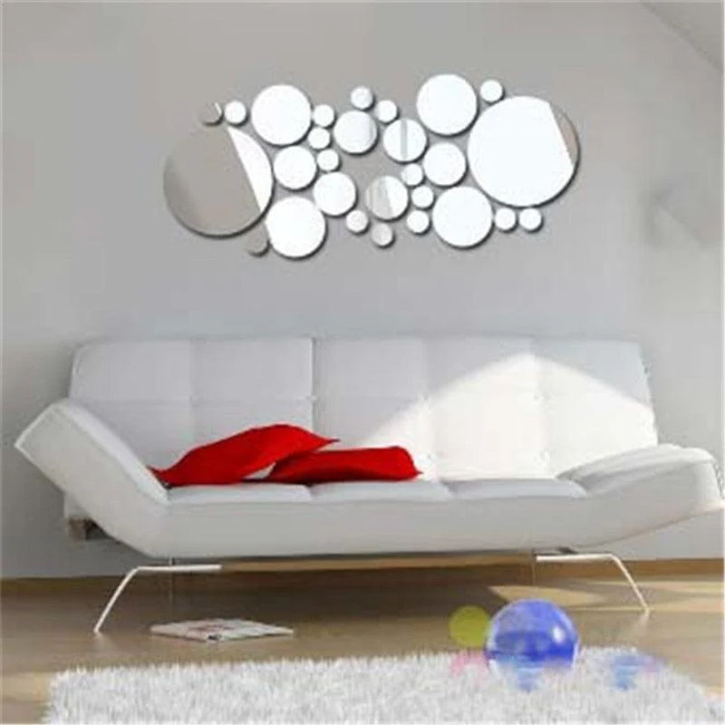 26 Pcs Circles 3D DIY Mirror Self Adhesive Wall Sticker Durable DIY Simple Decal for Living Room Art Home Decor - Image 3