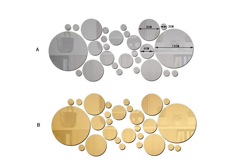 26 Pcs Circles 3D DIY Mirror Self Adhesive Wall Sticker Durable DIY Simple Decal for Living Room Art Home Decor - Image 4