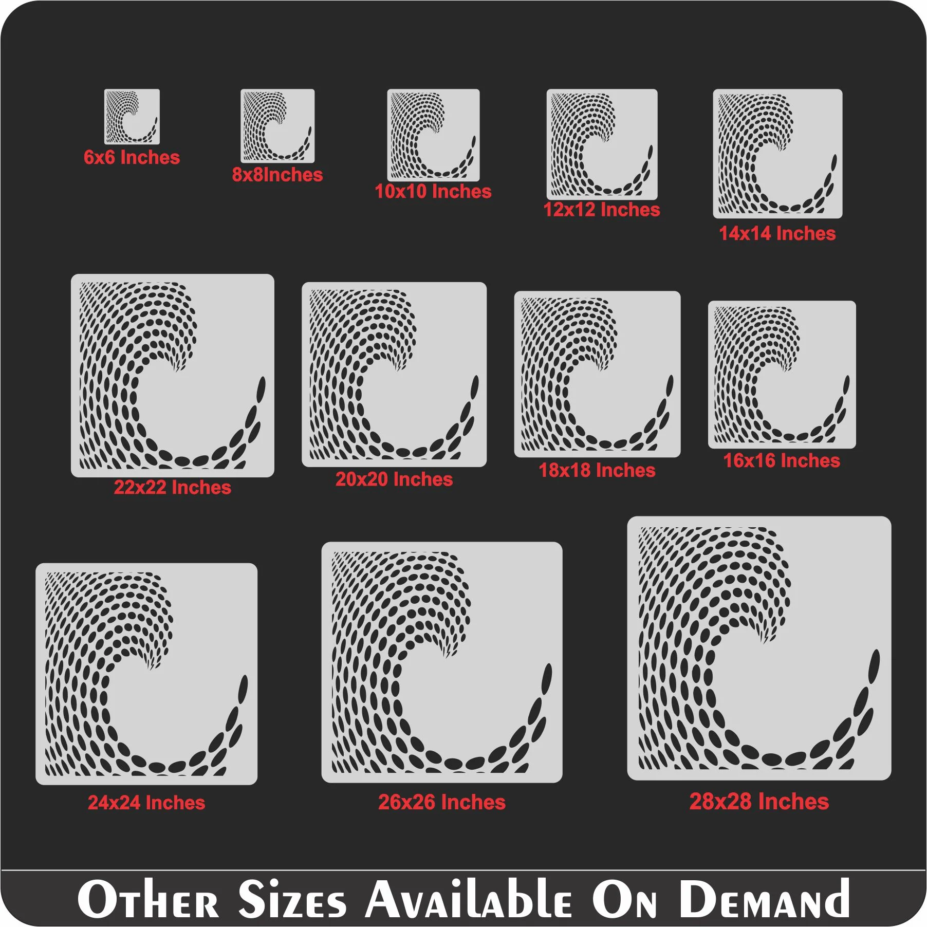 3d Circule Wave Pattern Flower Reusable Stencil For Canvas And Wall Painting.ID#227 - Image 10