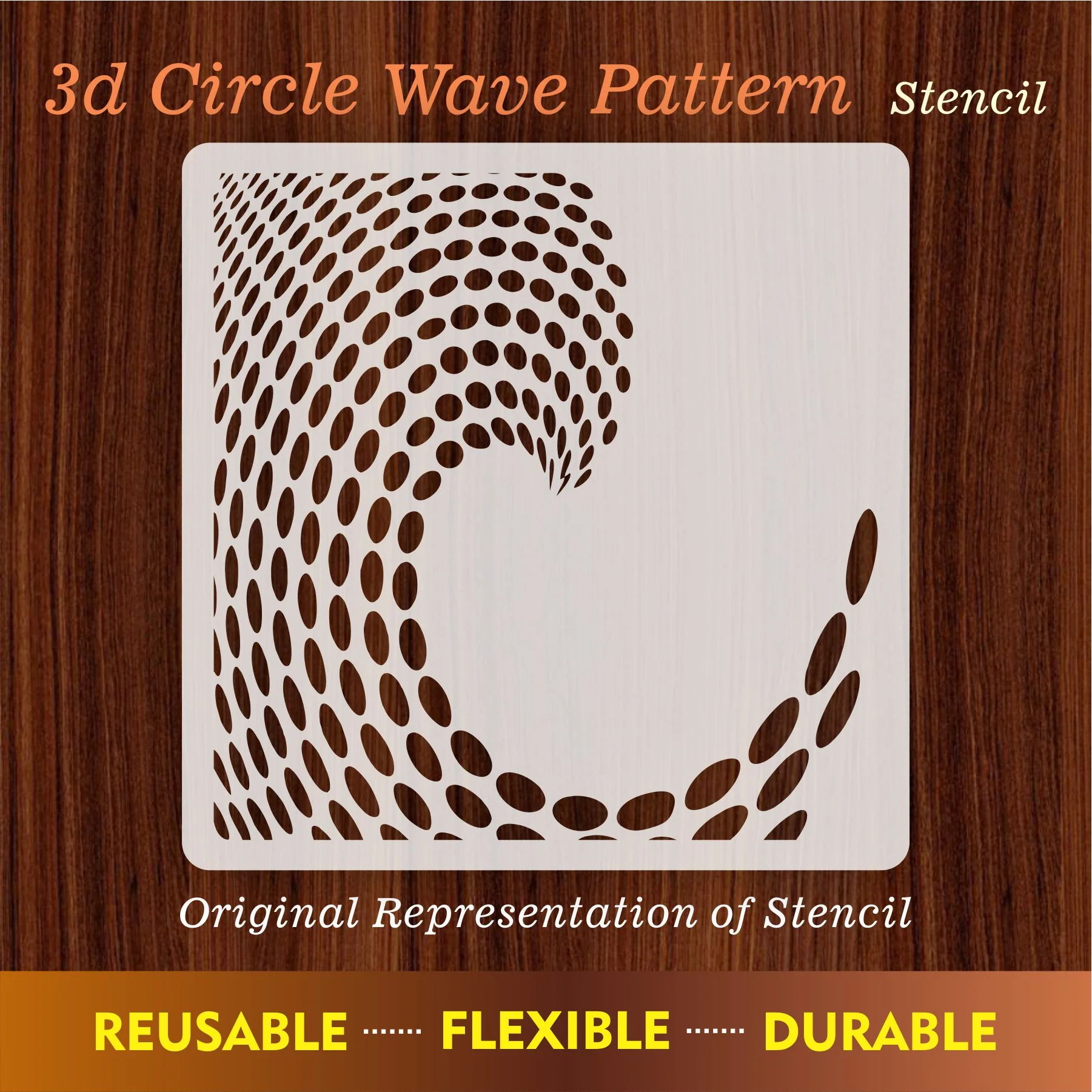 3d Circule Wave Pattern Flower Reusable Stencil For Canvas And Wall Painting.ID#227 - Image 9