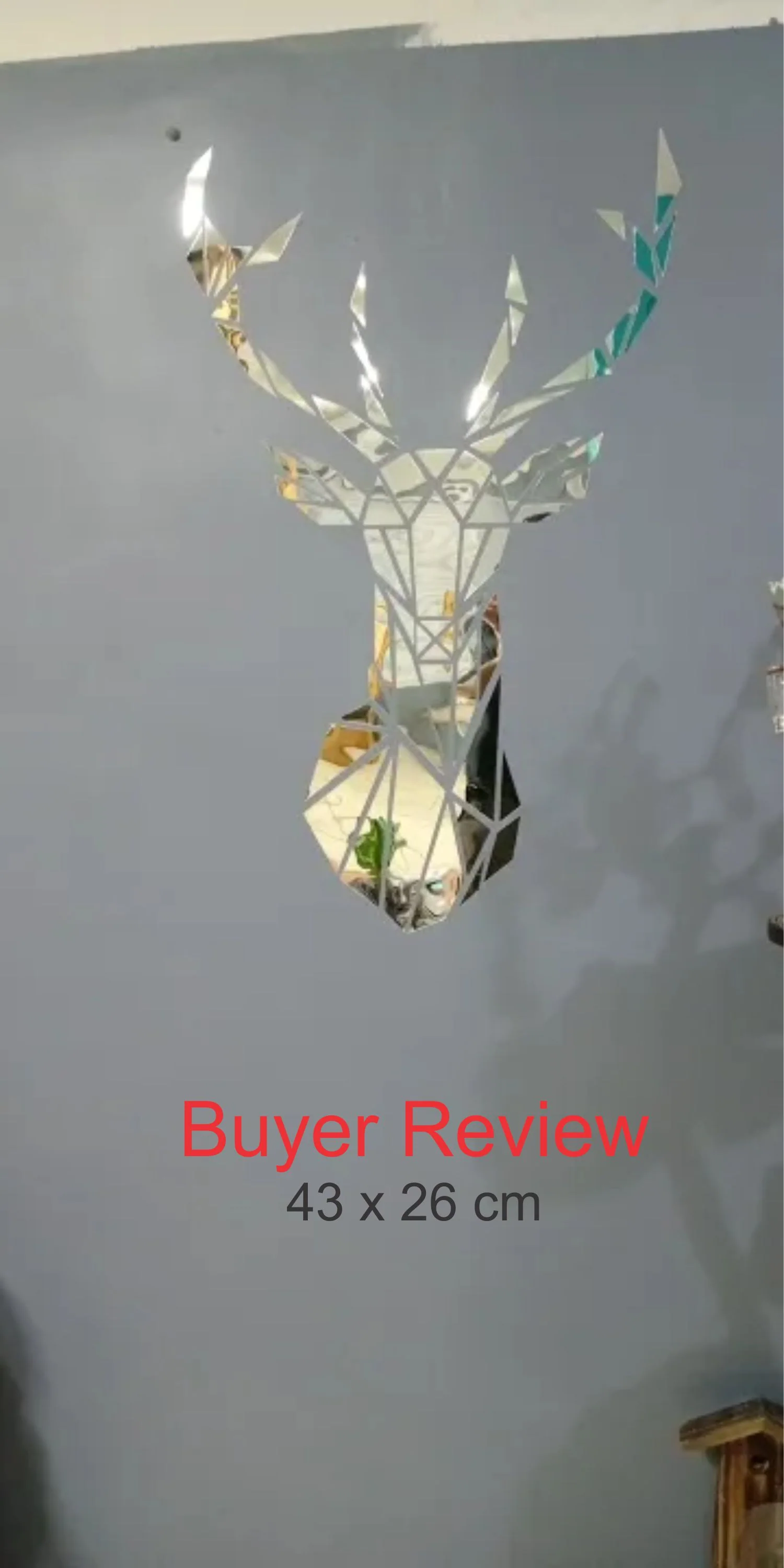 3D Mirror Wall Stickers Nordic Style Acrylic Deer Head Mirror Sticker Decal Removable Mural for DIY Home Living Room Wall Decors - Image 4