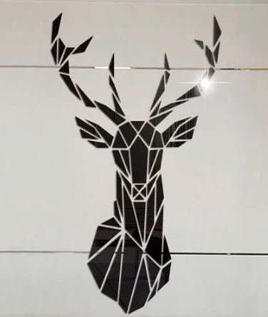 3D Mirror Wall Stickers Nordic Style Acrylic Deer Head Mirror Sticker Decal Removable Mural for DIY Home Living Room Wall Decors - Image 7
