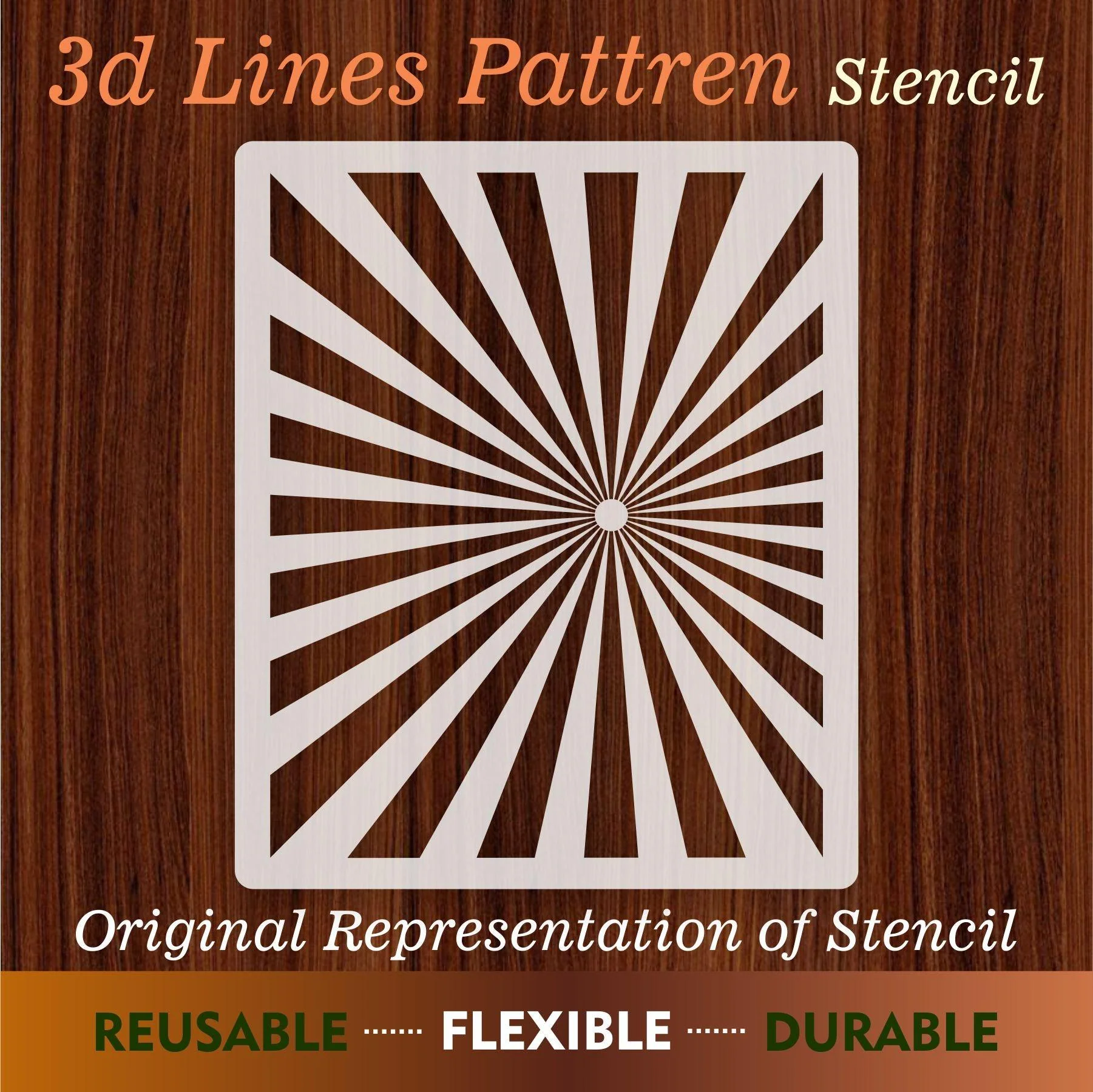 3D Pattern Reusable Stencil for Canvas and wall painting.ID#56 - Image 6