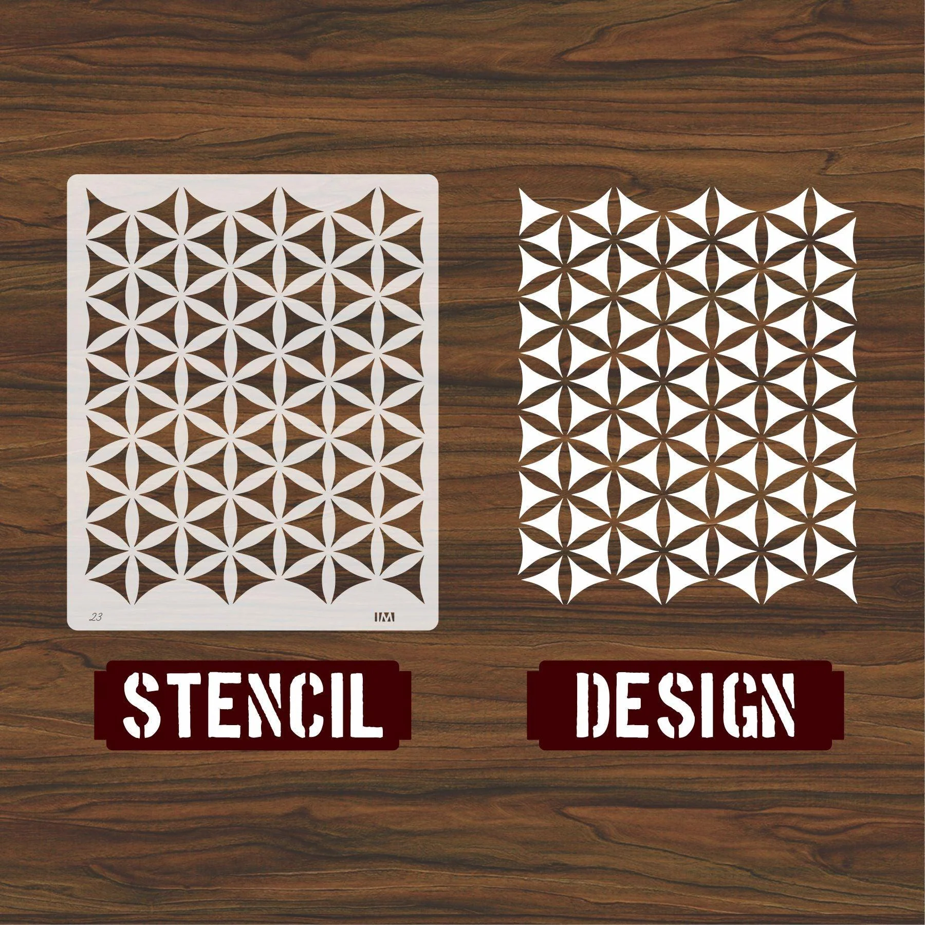 3D Wall Pattren Reusable Stencil for Canvas and wall painting.ID#23 - Image 2