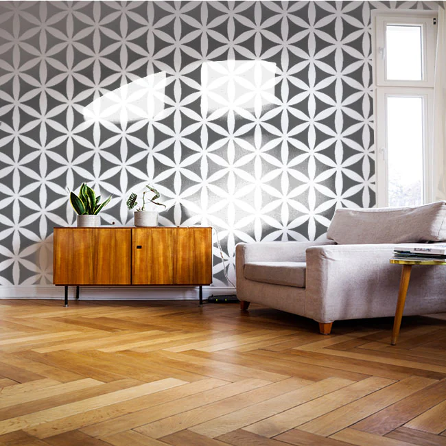 3D Wall Pattren Reusable Stencil for Canvas and wall painting.ID#23 - Image 4