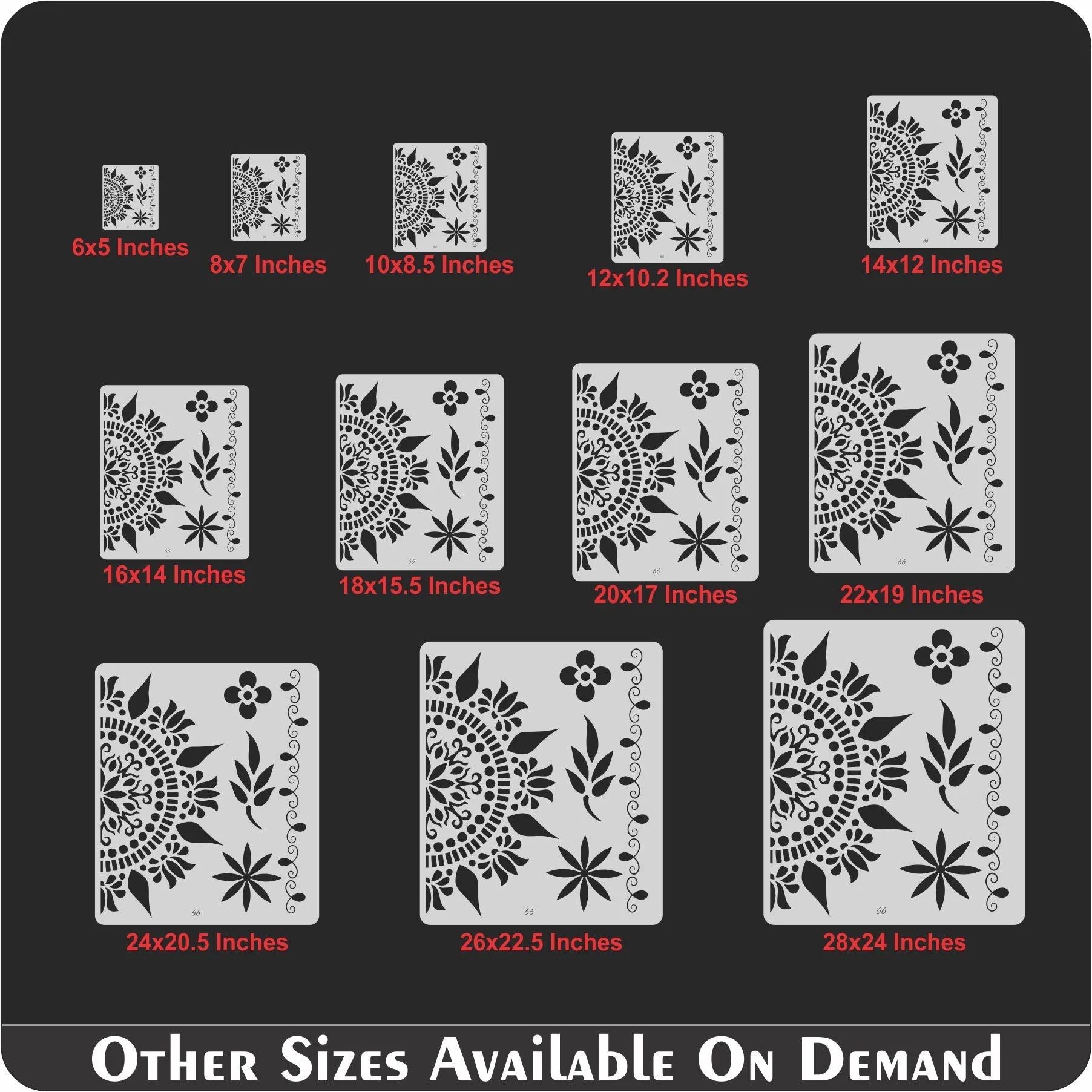 4 Design in 1 Reusable Stencil for Canvas and wall painting.ID#66 - Image 7