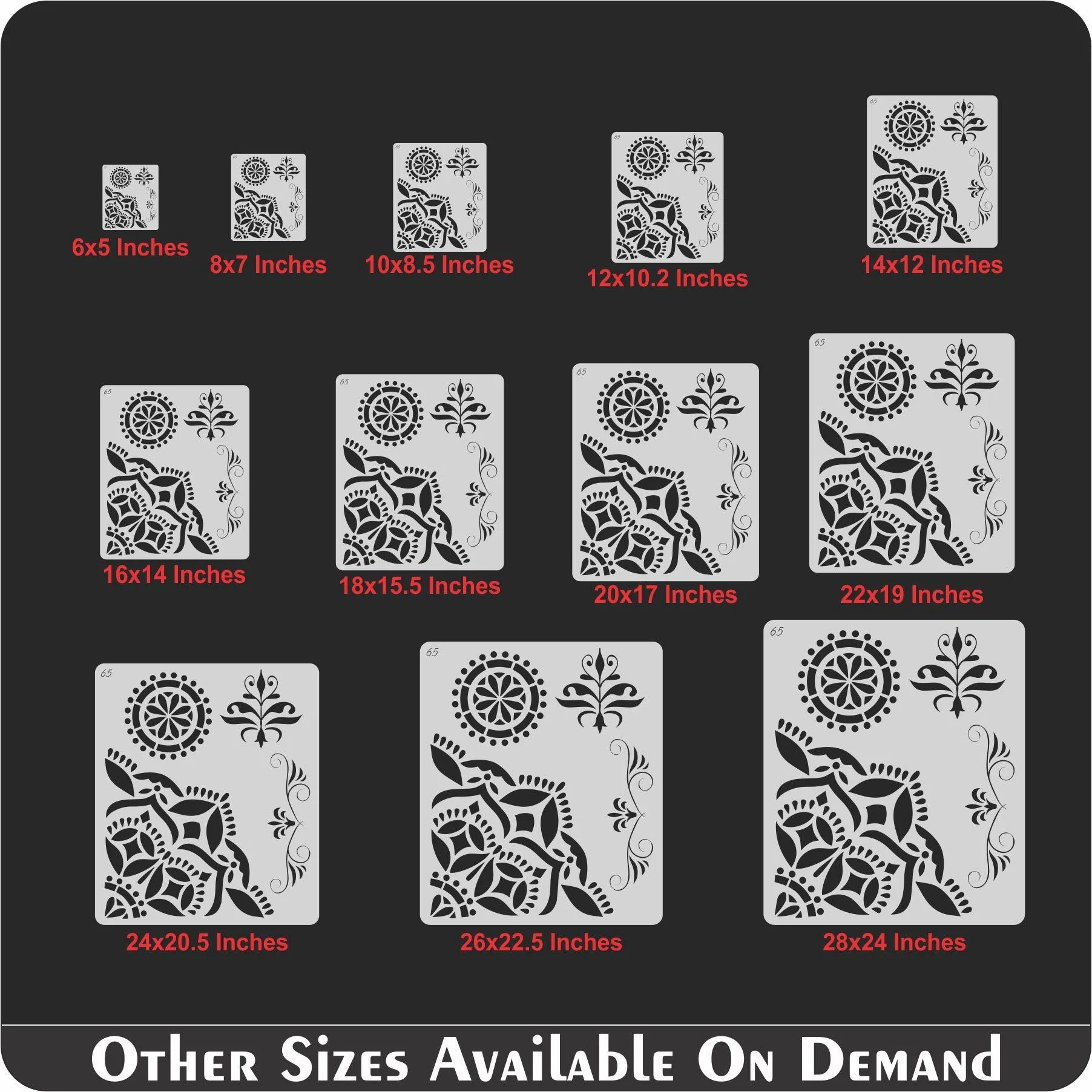 4 different design in 1 Reusable Stencil for Canvas and wall painting.ID#65 - Image 6