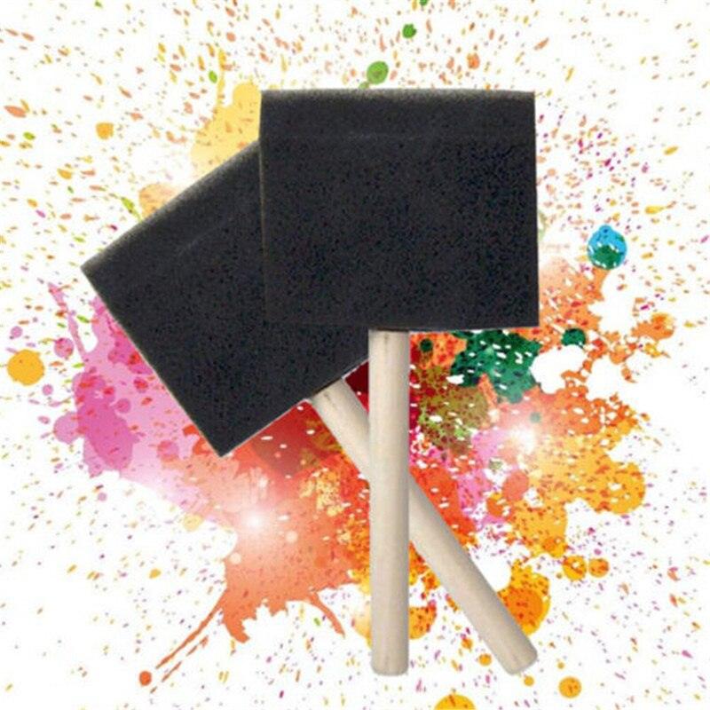 5 pcs/set Wooden Handle Foam Sponge Brush For Art Painting Graffiti Dust Cleaning Painting Tool Drawing Toys - Image 3