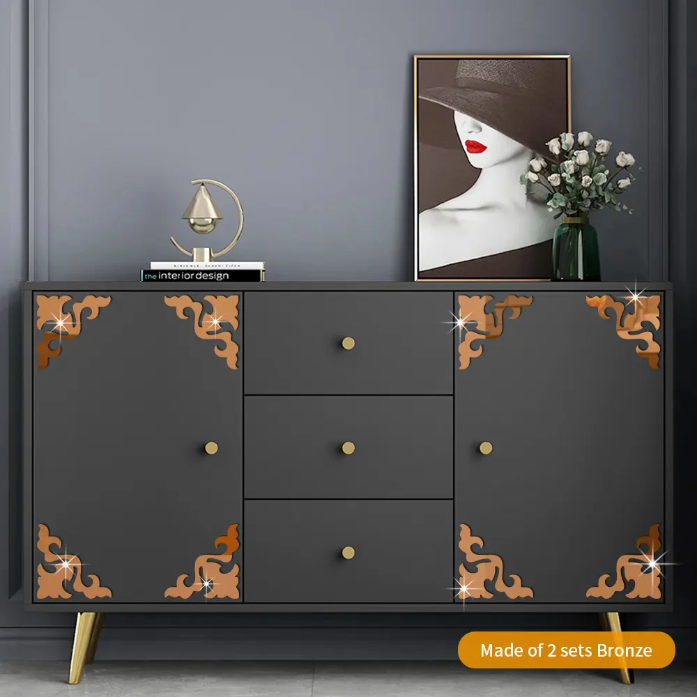 4pcs Acrylic 3D Mirror Sticker Self-adhesive Cabinet Corner Decor Sticker Furniture Decoration - Image 11