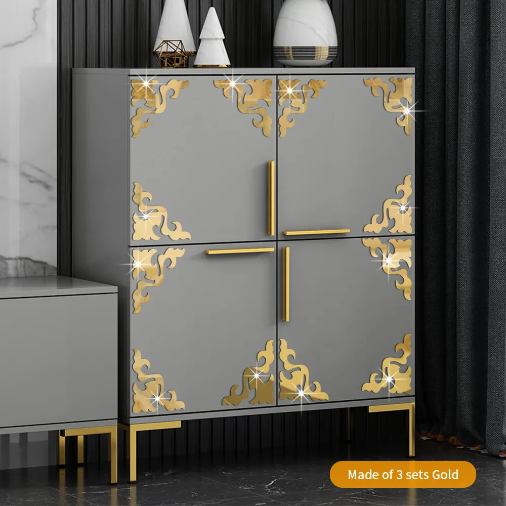 4pcs Acrylic 3D Mirror Sticker Self-adhesive Cabinet Corner Decor Sticker Furniture Decoration - Image 12