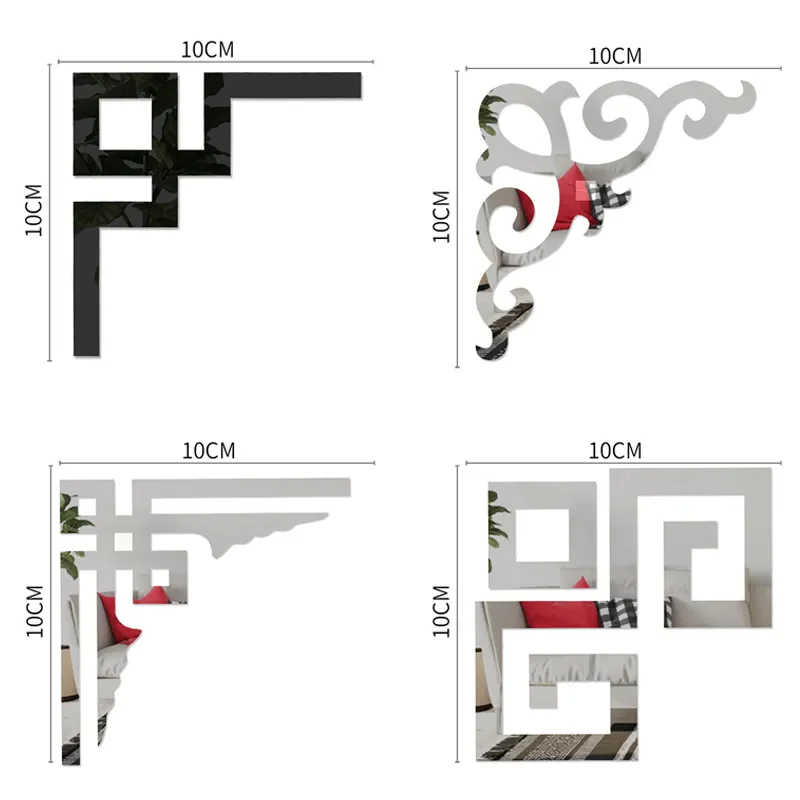 4pcs Acrylic 3D Mirror Sticker Self-adhesive Cabinet Corner Decor Sticker Furniture Decoration - Image 7