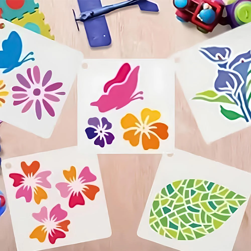 Pack of 64- Mini Floral & Nature Stencil Pack Bundle for Wall, Wood, Fabric & Craft Art – Botanical Multi Design Set – ID# 716 - Image 7