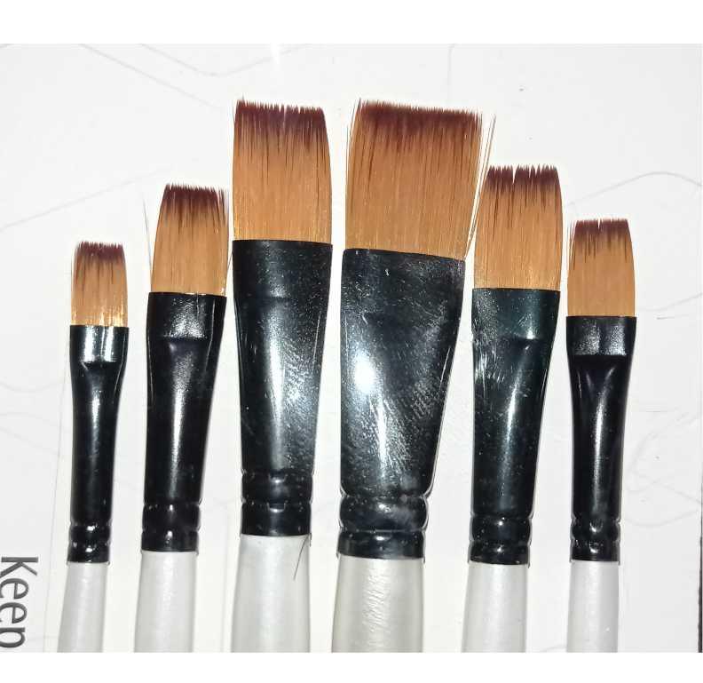 6Pcs Artist Paint Brush Set Nylon Bristles Brushes for  Watercolor Acrylic Oil Painting - Image 3