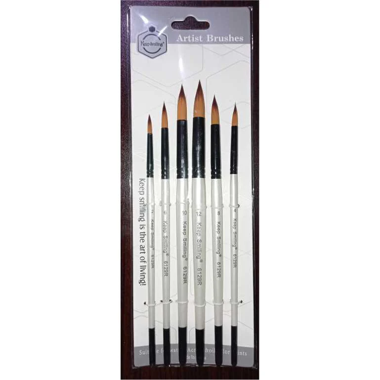 6Pcs Artist Paint Brush Set Nylon Bristles Brushes for  Watercolor Acrylic Oil Painting - Image 4