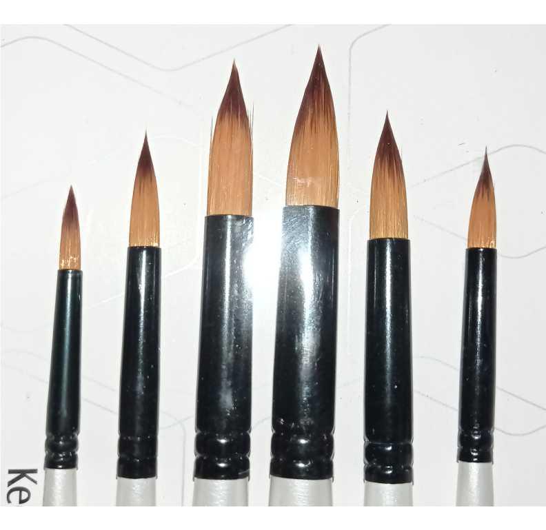 6Pcs Artist Paint Brush Set Nylon Bristles Brushes for  Watercolor Acrylic Oil Painting - Image 5