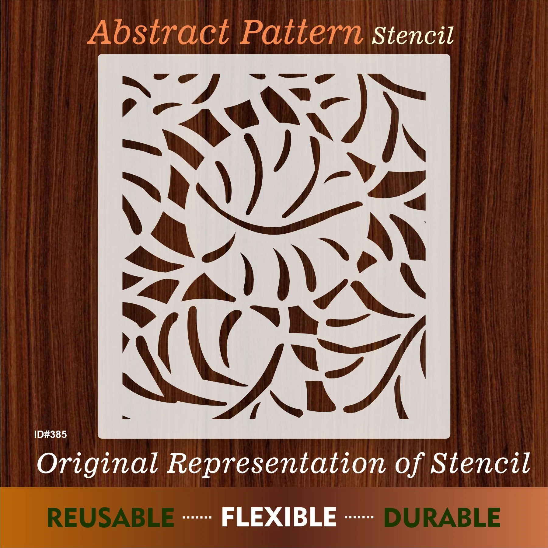 Abstract pattern Reusable Stencil For Canvas And Wall Painting.ID #385 - Image 4