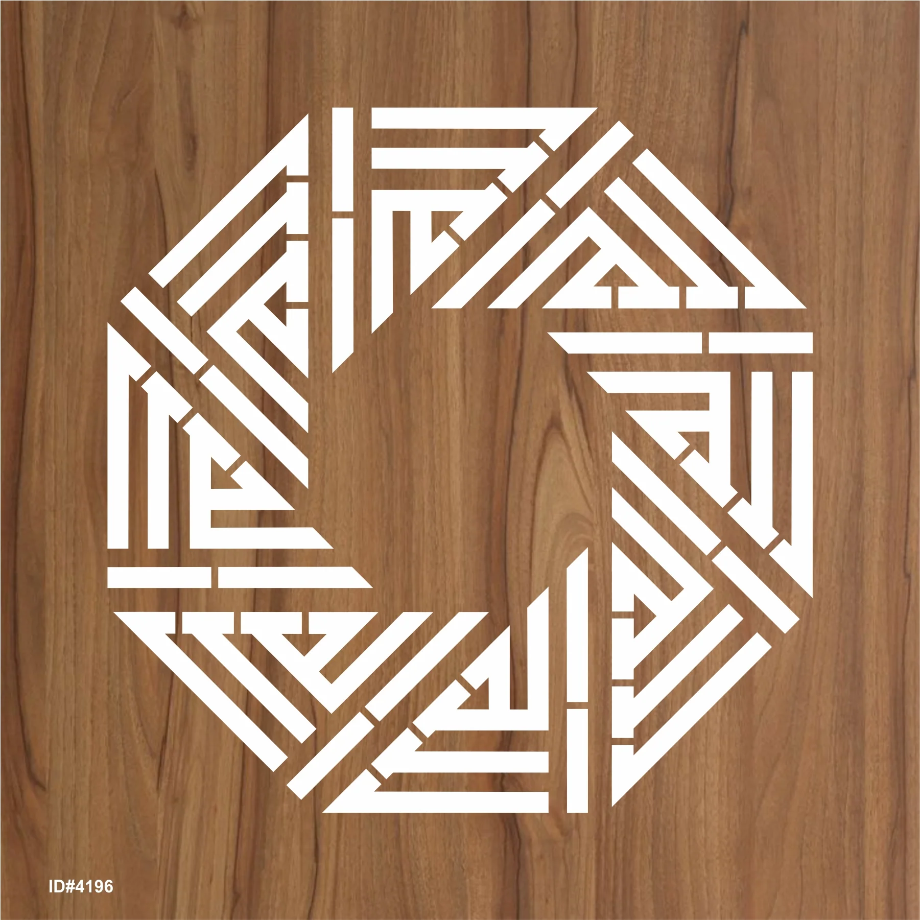 Allah Name in Kufic Round Calligraphy Islamic Reusable Stencil for Canvas and wall painting.ID# 4196 - Image 2