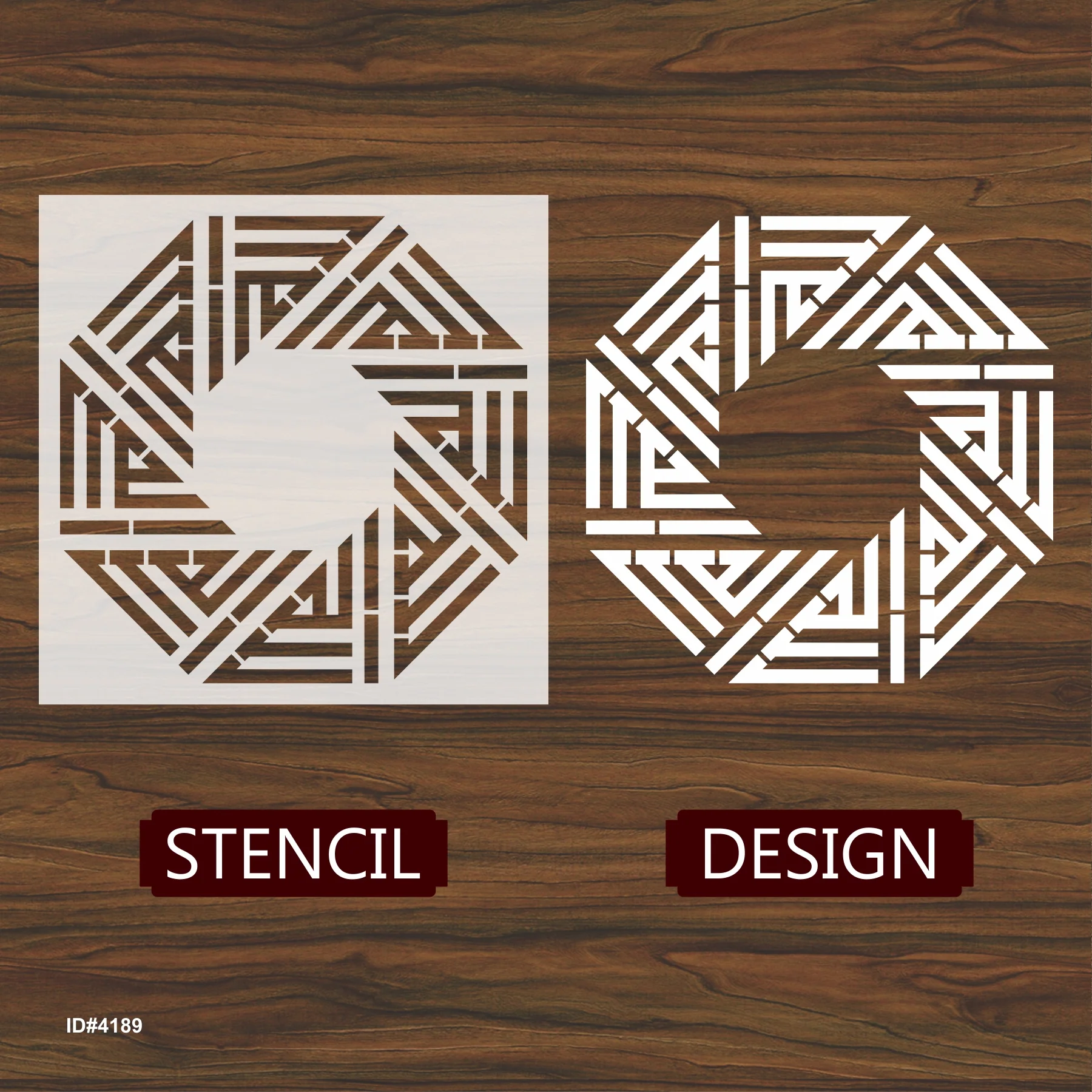 Allah Name in Kufic Round Calligraphy Islamic Reusable Stencil for Canvas and wall painting.ID# 4196 - Image 4