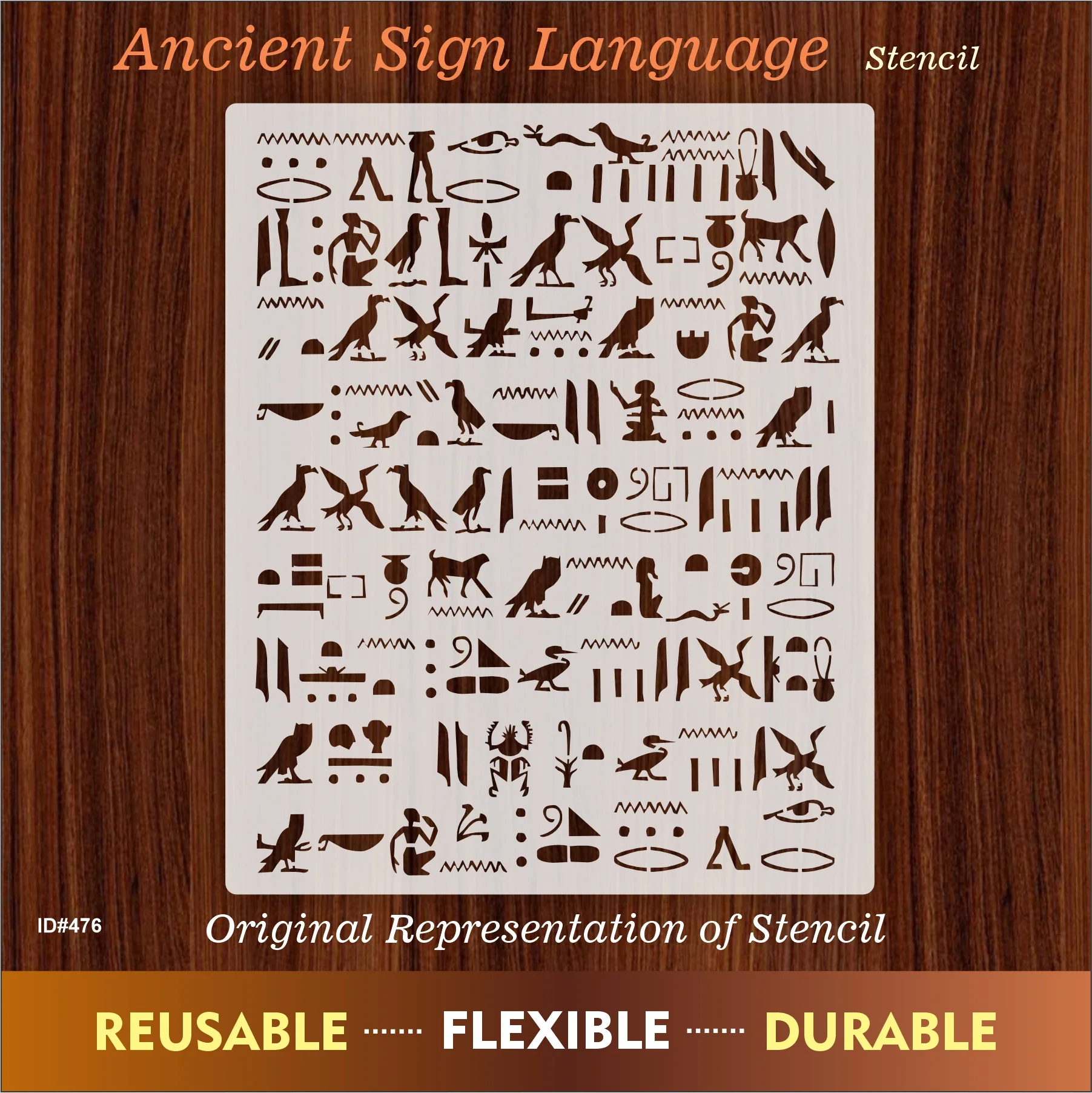 Ancient Hieroglyphs Stencil Reusable Stencil For Canvas And Wall Painting.ID #476 - Image 3