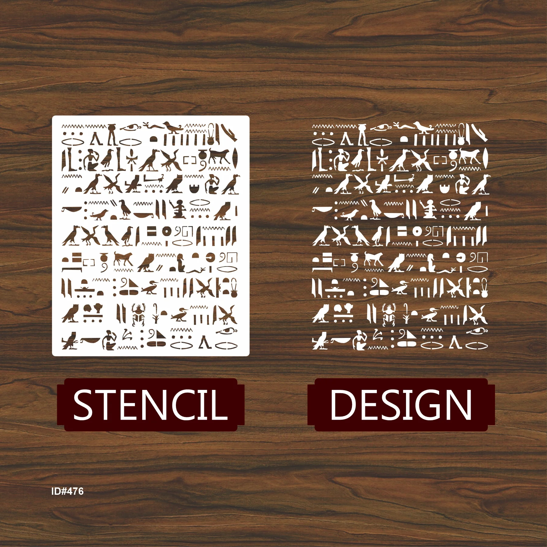 Ancient Hieroglyphs Stencil Reusable Stencil For Canvas And Wall Painting.ID #476 - Image 4
