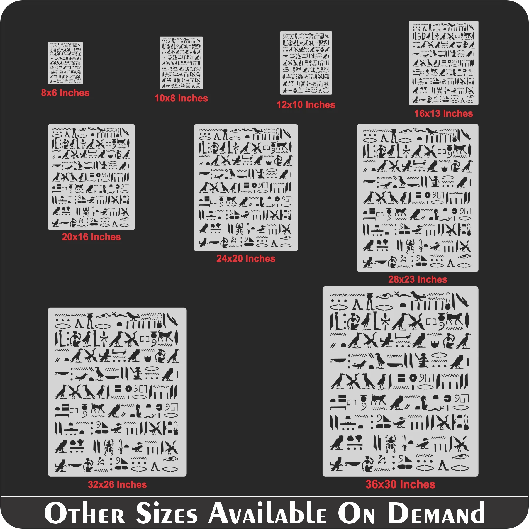 Ancient Hieroglyphs Stencil Reusable Stencil For Canvas And Wall Painting.ID #476 - Image 5