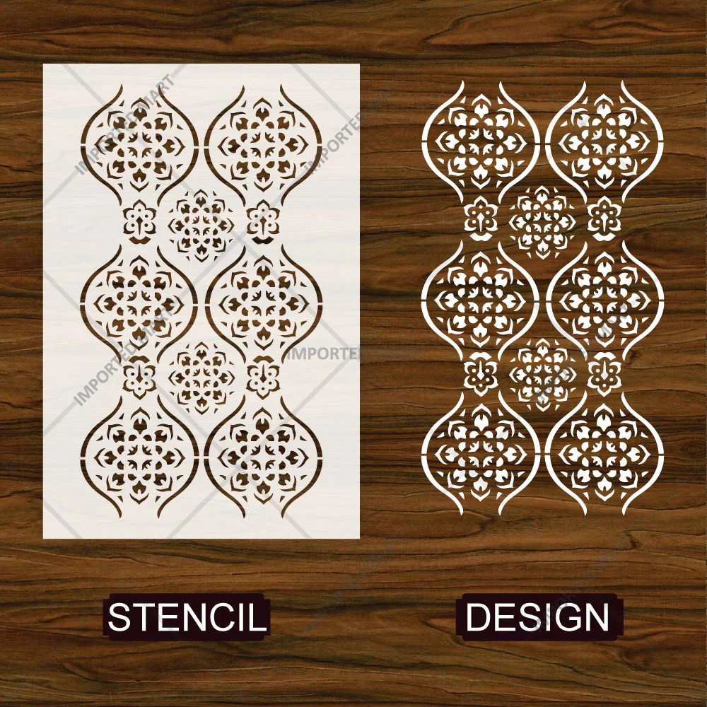 Arabesque Pattern Stencil for Wall, Furniture & Tile Art – Moroccan Geometric Design – ID# 723 - Image 6